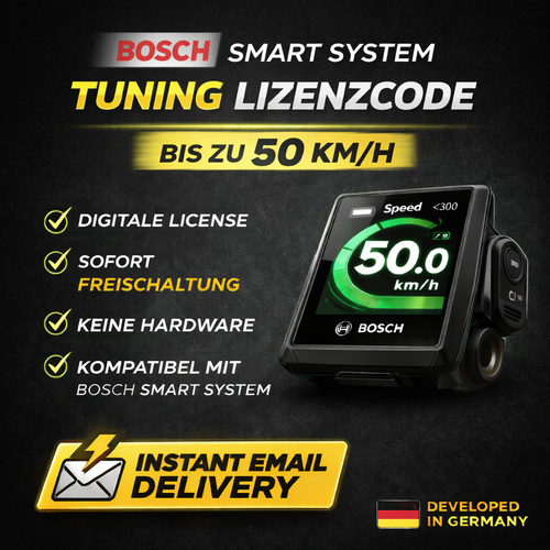 Bosch Smart System Tuning Lizenz – Geschwindigkeitsfreigabe bis 50 km/h – Digitale Aktivierung – Sofort per E-Mail